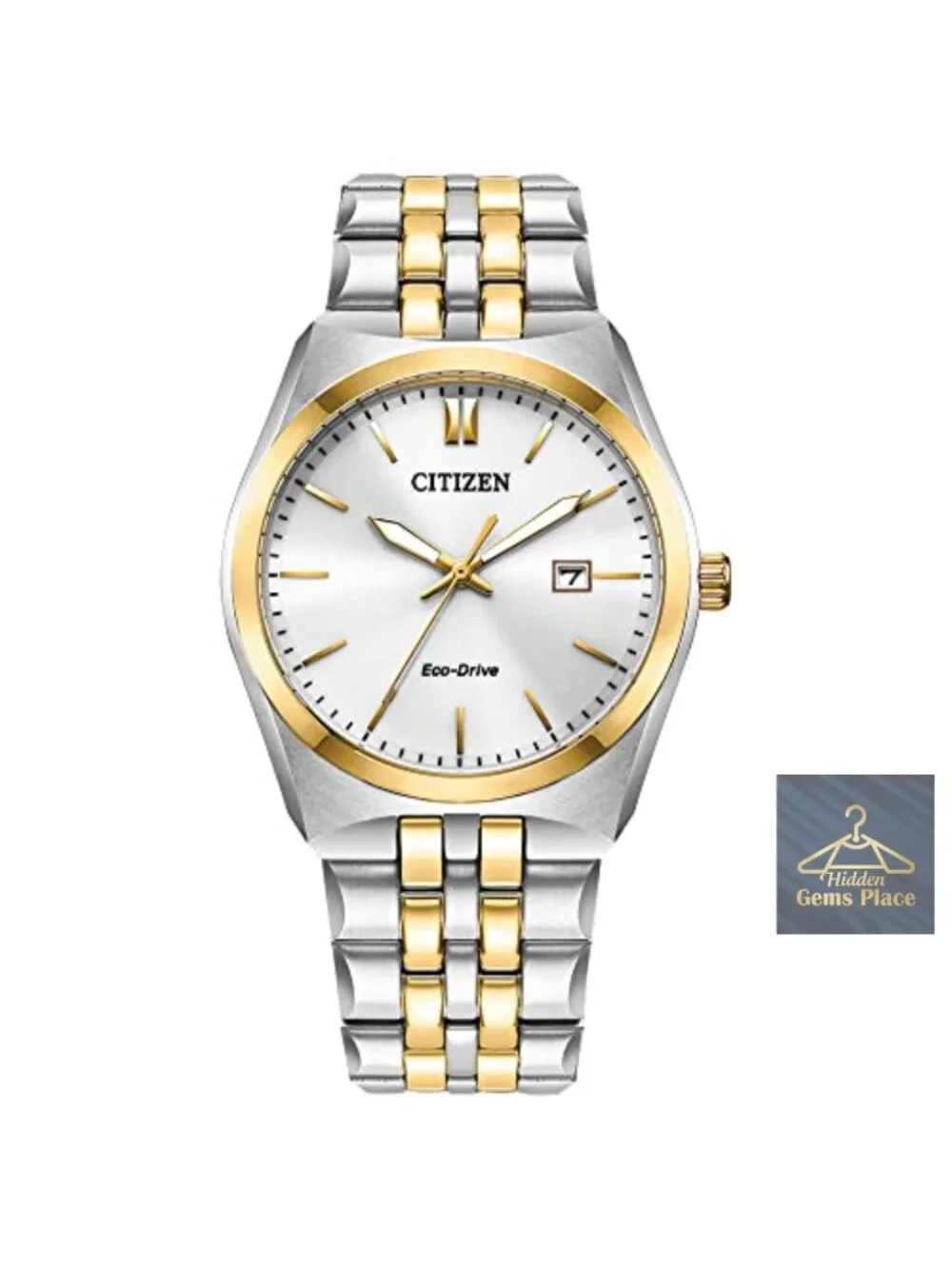 Men's Eco-Drive Watch, Two-Tone Stainless Steel, Luminous Hands, Date, 100m